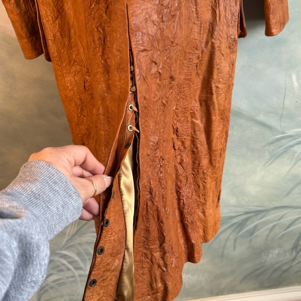 Rubie's boho Brown handmade leather jacket, Size L, NWOT - Picture 16 of 16